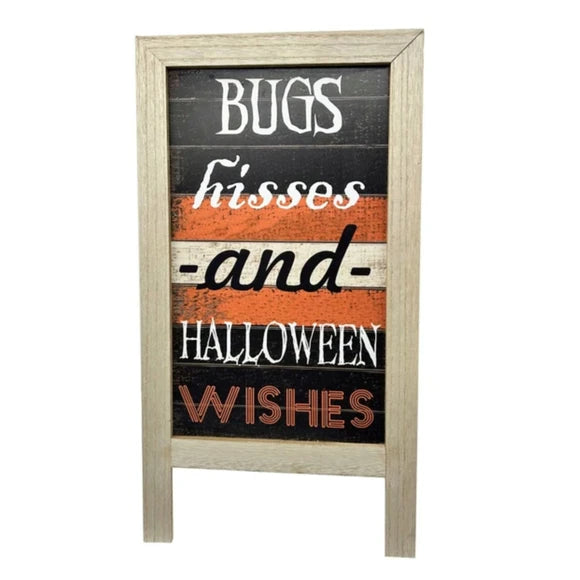 Bugs Hisses and Halloween Wishes Freestanding Board Display Sign