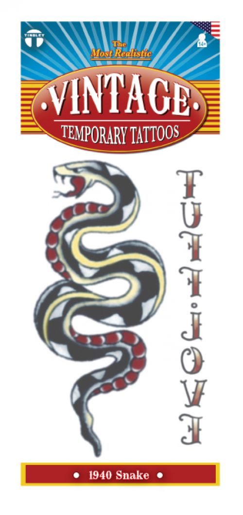 Vintage Tattoo Snake 1940 | Temporary Tattoos