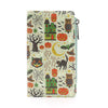 Halloween-themed pouch with various elements on a white background