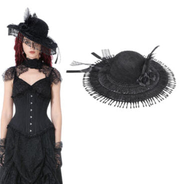 Vintage Lace Feather Hat