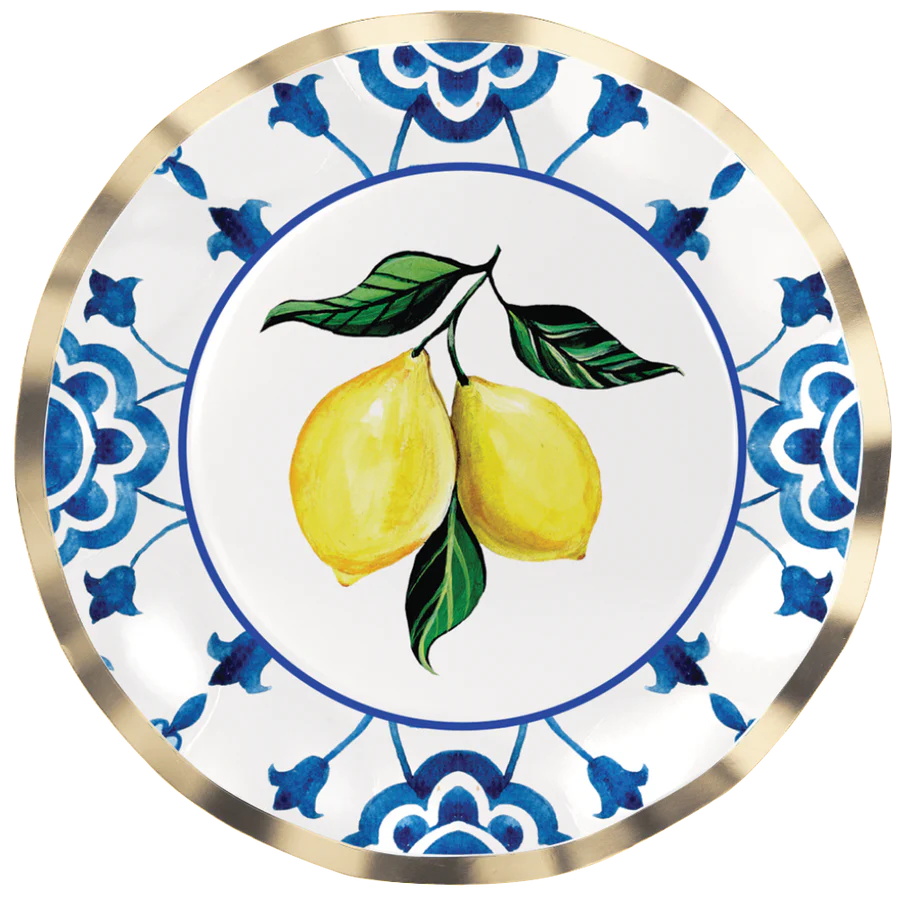 Dinner Plate Capri Coast Lemons Foil/8pk