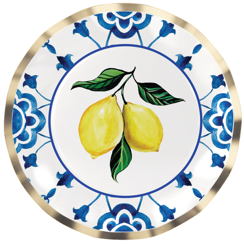 Dinner Plate Capri Coast Lemons Foil/8pk