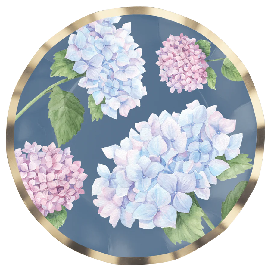 Salad Plate Hydrangea Foil/8pk