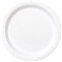 White 7in Paper Cake Plates 20ct | Solids
