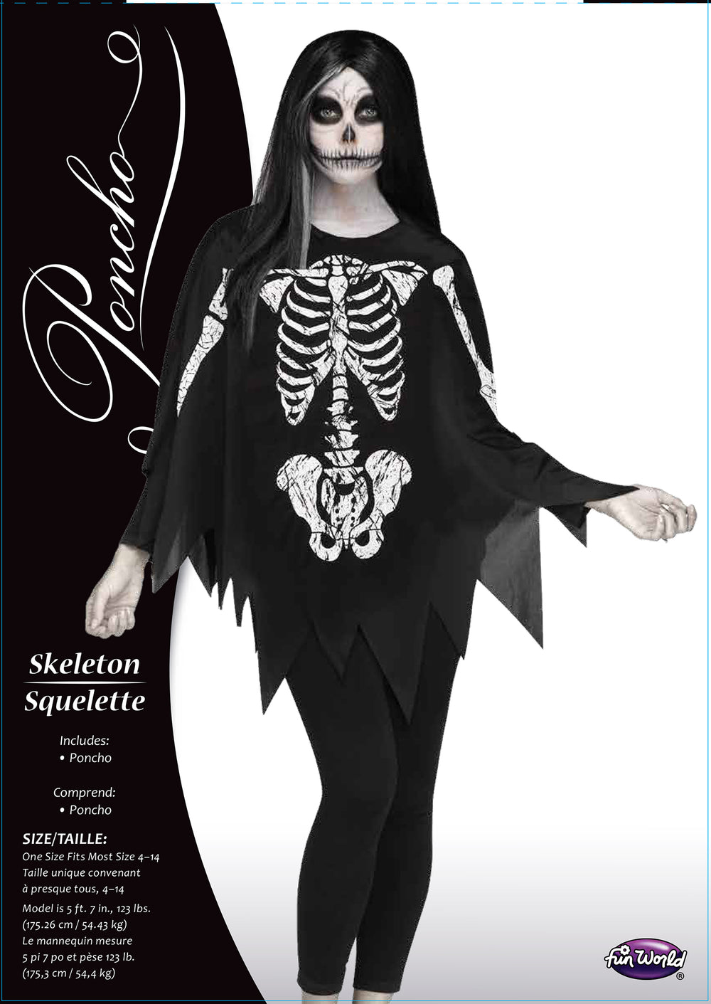 White Bones Skeleton Poncho