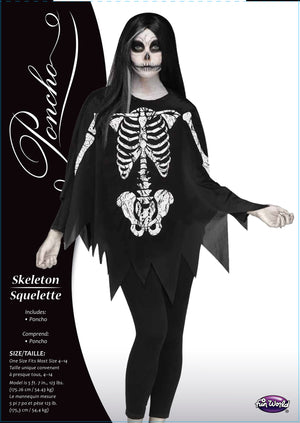 White Bones Skeleton Poncho