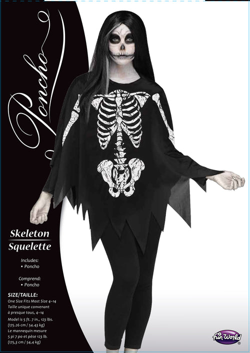 White Bones Skeleton Poncho