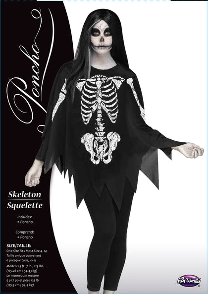 White Bones Skeleton Poncho