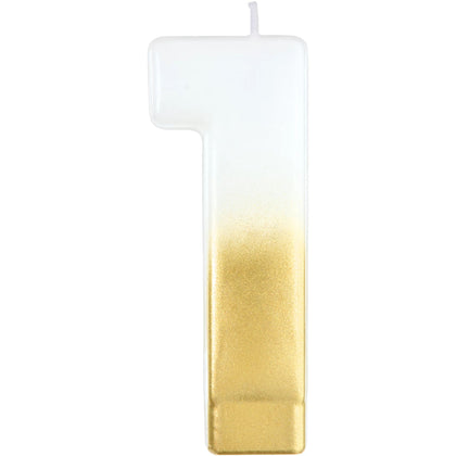 White/Gold Ombre Candle No. 1