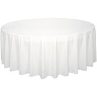 White Round Plastic Table Cover | Solids
