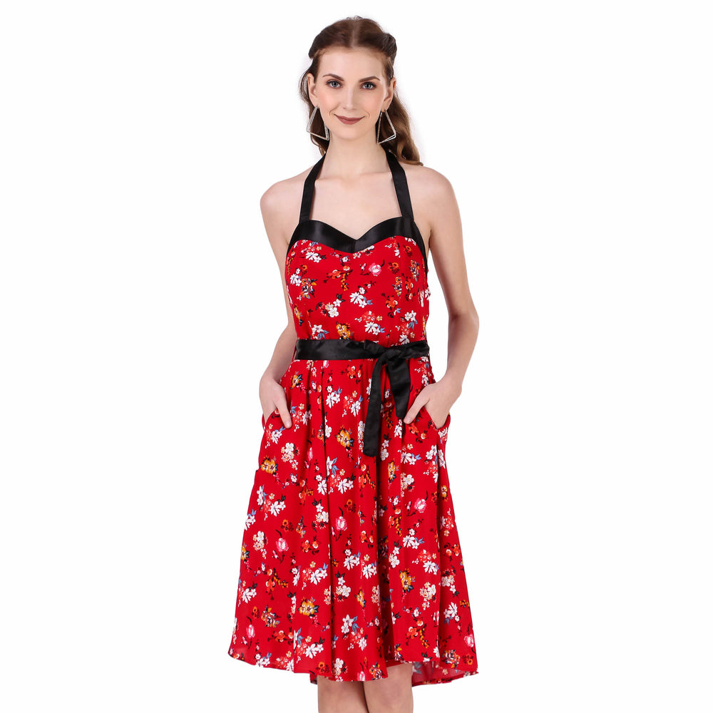 Women 1950s Vintage Rockabilly Swing Pinup Retro Dress