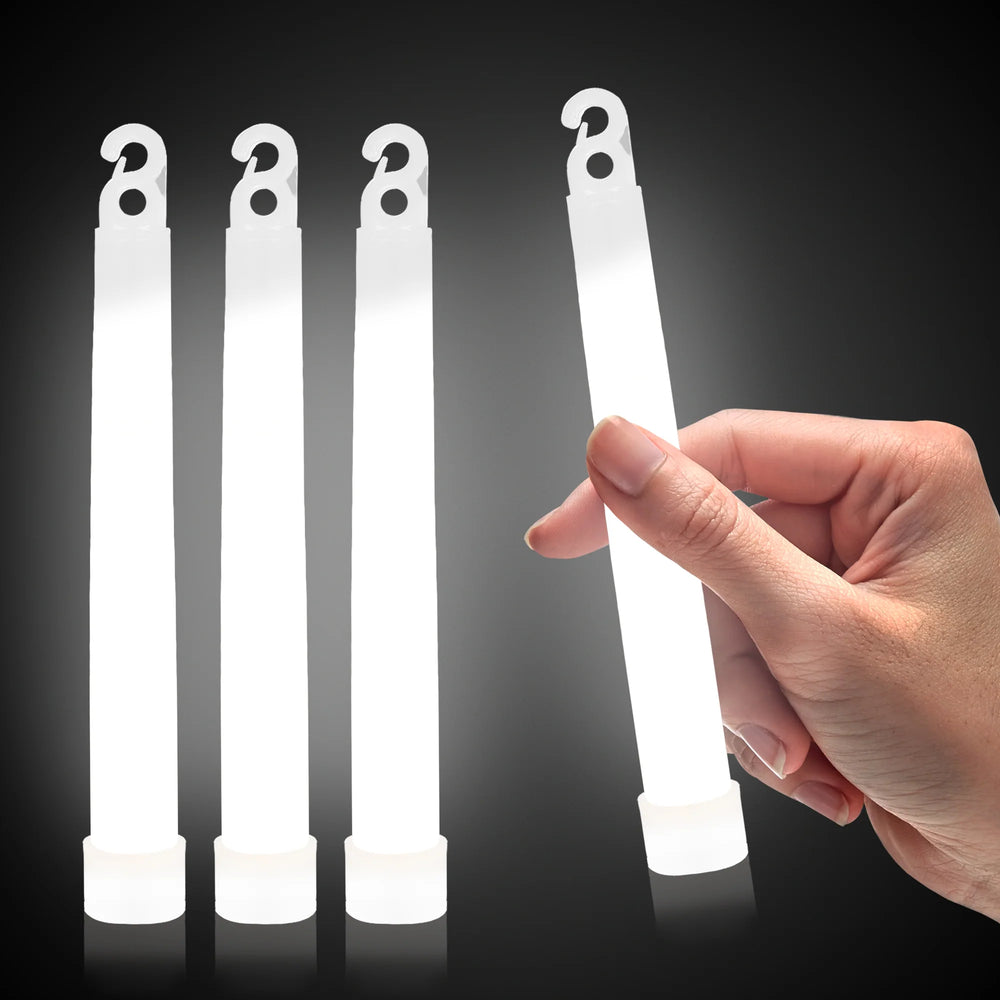 White 6" Premium Glow Sticks 25ct