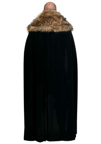 Adult Black Faux Fur Collar Viking Cape