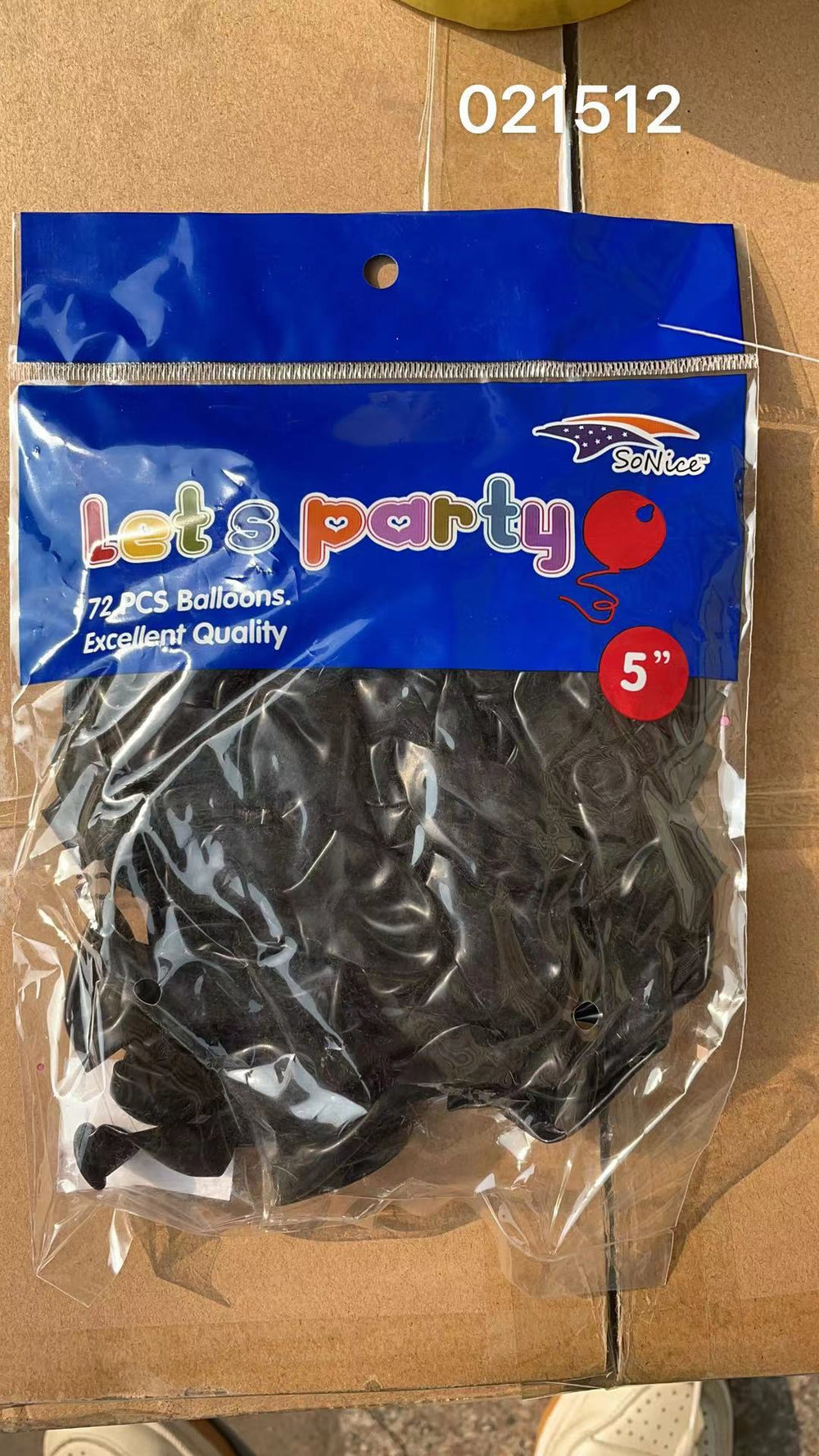 5" Latex Balloons 72pcs/bag | Black