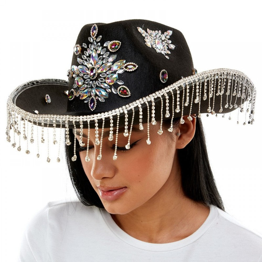 Black Rhinestone Gem Cowboy Hat