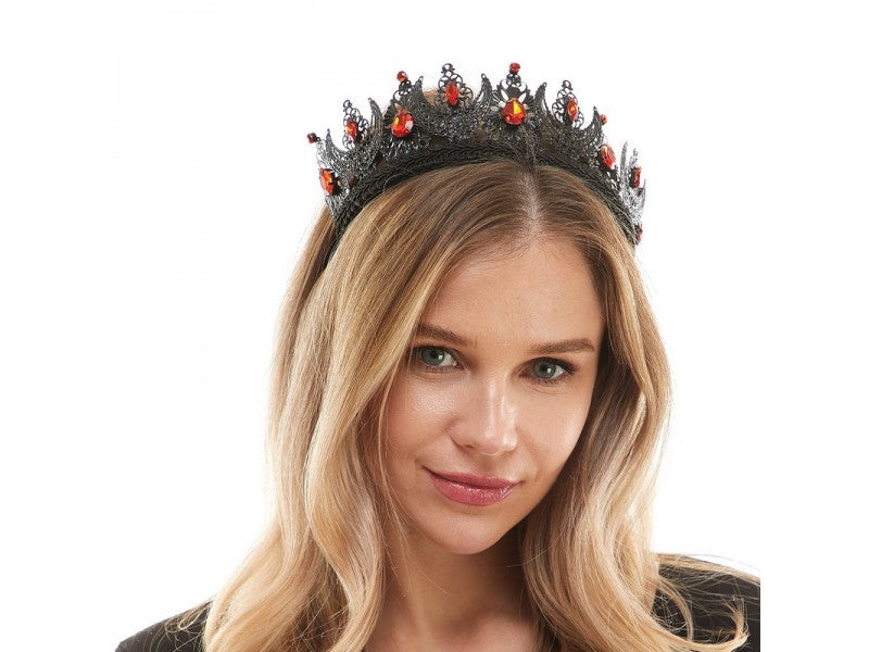 Black Crystal Crown Headband
