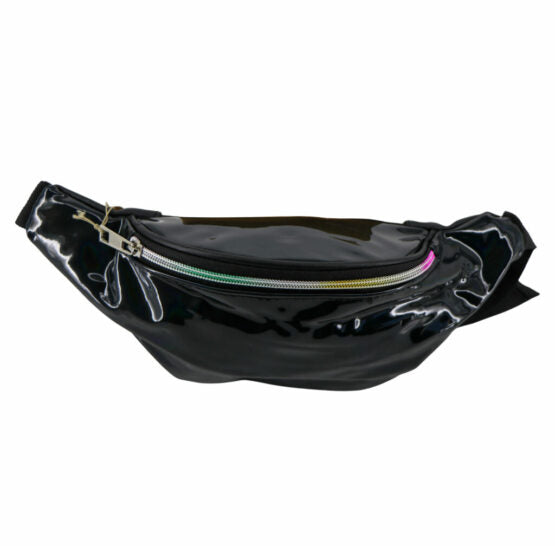 Black holographic shop fanny pack