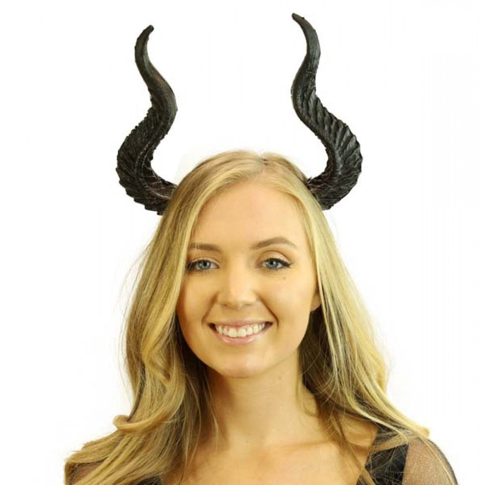Black Latex Horn Headbands