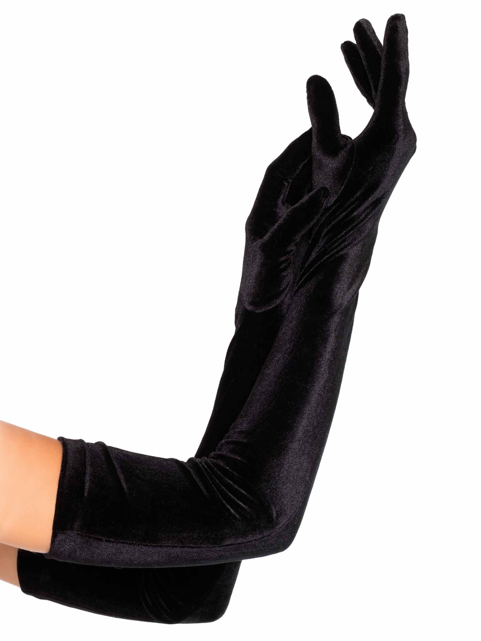 Velvet Black Opera Gloves