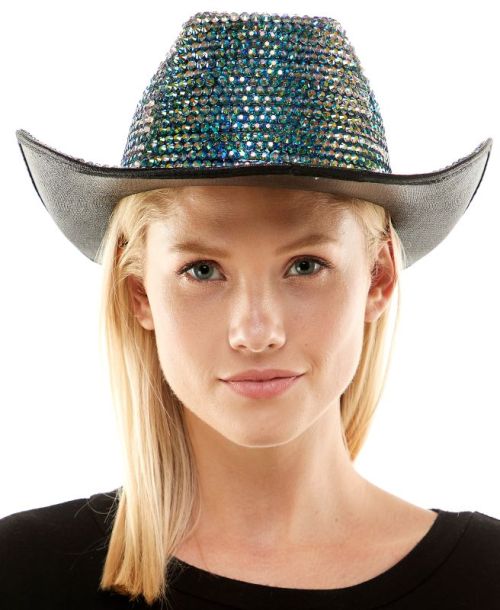 Cowboy Hat Rhinestone Iridescent | Black