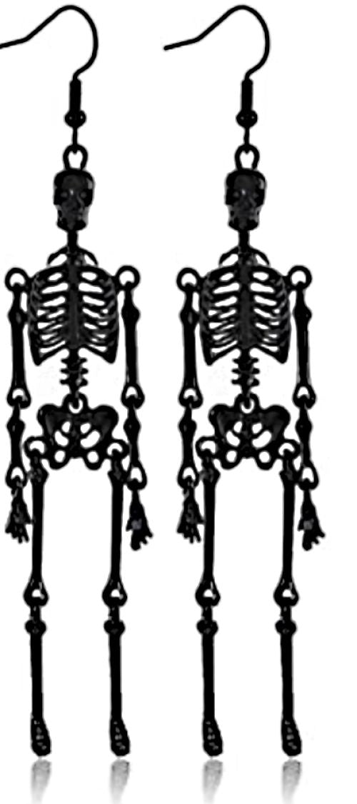 Black Skeleton Earrings