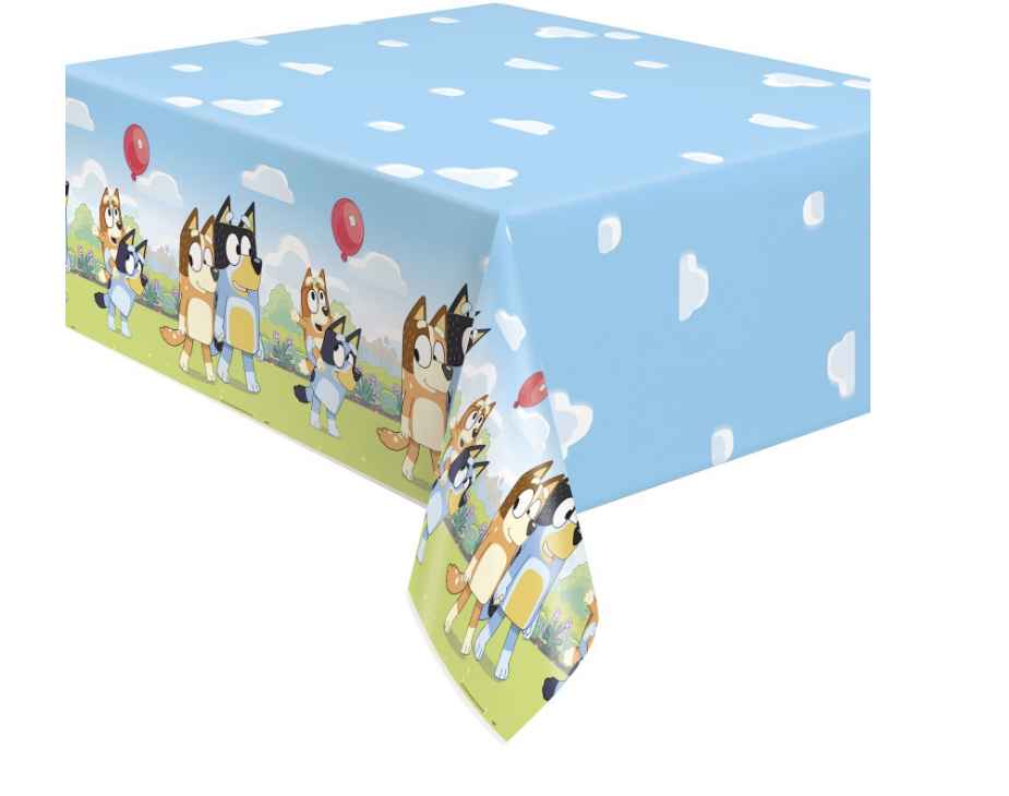 Bluey Rectangular Plastic Table Cover  54" x 84"