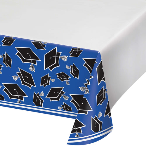 Royal Blue Plastic Table Cover | Graduation