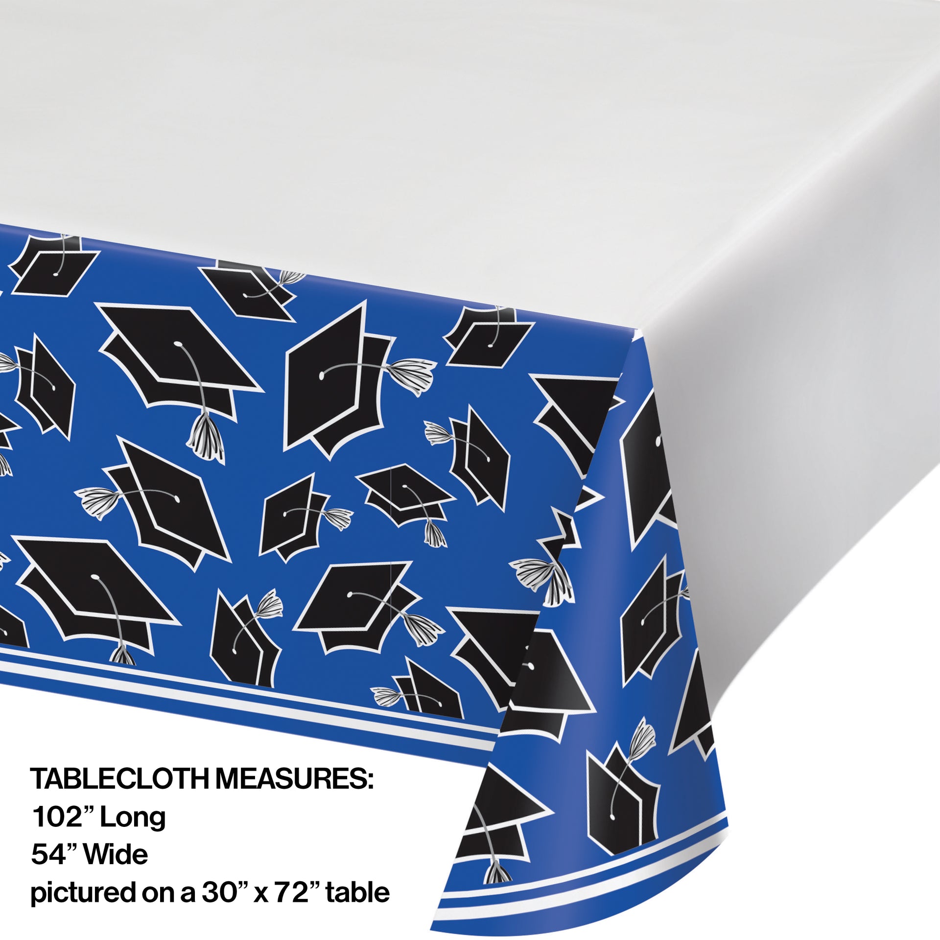Royal Blue Plastic Table Cover | Graduation