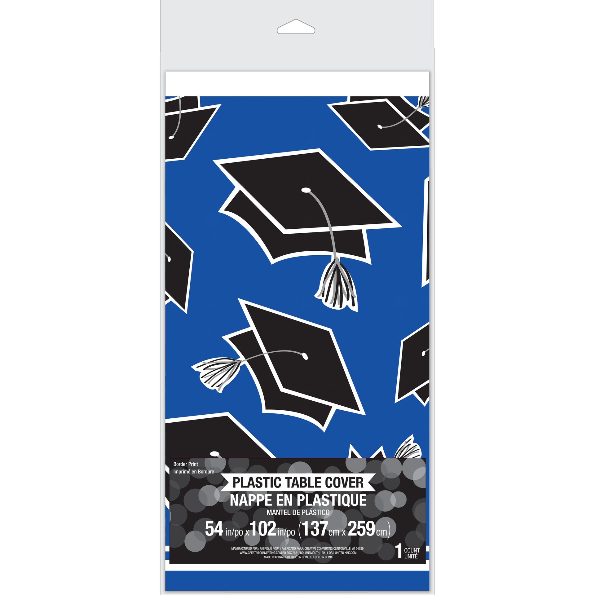 Royal Blue Plastic Table Cover | Graduation