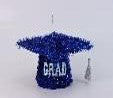 Mini Tinsel Grad Cap Decoration | Blue
