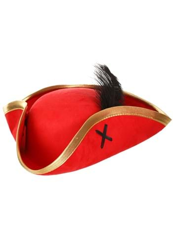 Red Skull and Crossbones Pirate Costume Hat