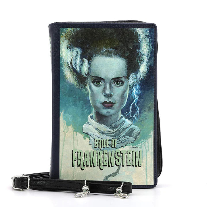 BRIDE OF FRANKENSTEIN BOOK CLUTCH BAG IN VINYL