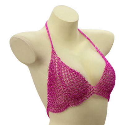 Bubblegum Pink Chainmail Top (Hot Pink)