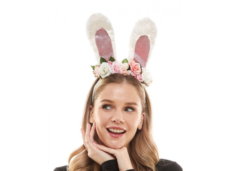 Bunny Headband with Flowers