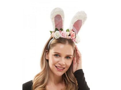 Bunny Headband with Flowers