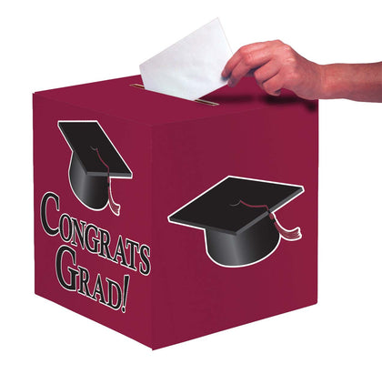 Grad Card Box | Burgundy