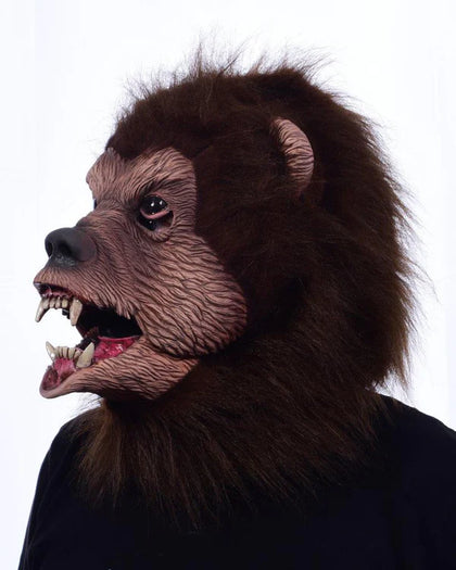 Butkus the Grizzly Brown Bear Moving Mouth Mask