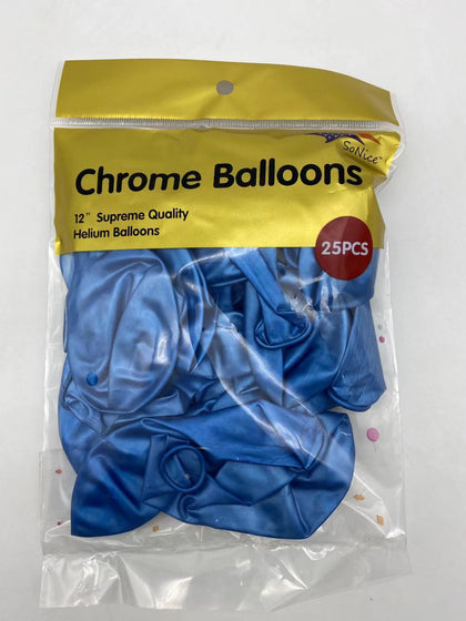 12″ Chrome balloons, 25 PCS | Chrome Blue