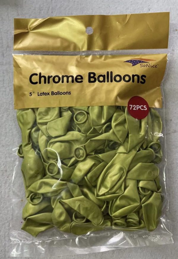 5" Latex Balloons 72pcs/bag | Chrome Blue