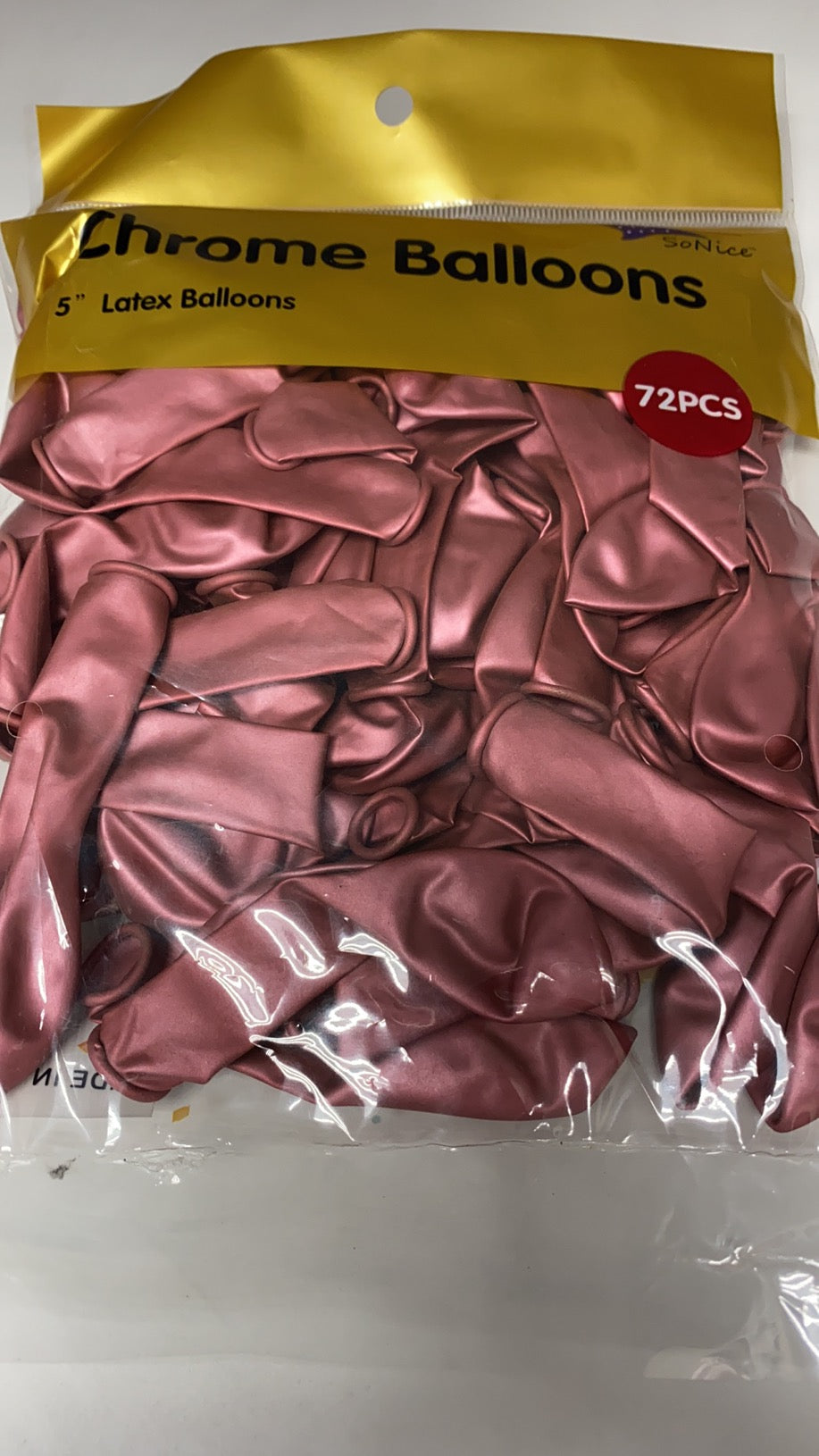 5" Latex Balloons 72pcs/bag | Chrome Red