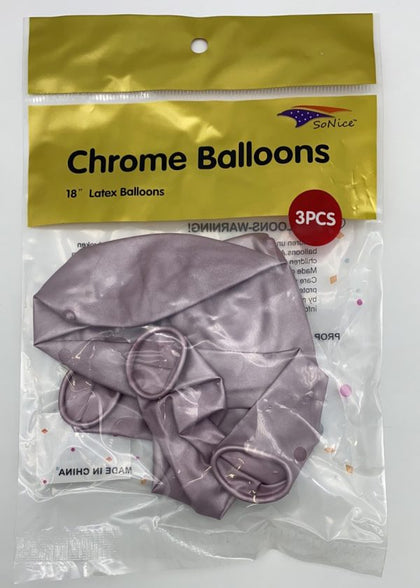 18″ Latex Balloons 3pcs/bag | Chrome Lavender