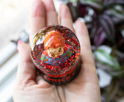 CHILD'S PLAY CHUCKY "WANNA PLAY?" COLLECTIBLE MINI SNOW GLOBE | 3 INCHES TALL