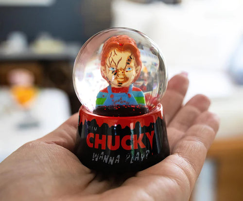 CHILD'S PLAY CHUCKY "WANNA PLAY?" COLLECTIBLE MINI SNOW GLOBE | 3 INCHES TALL