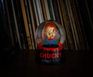 CHILD'S PLAY CHUCKY "WANNA PLAY?" COLLECTIBLE MINI SNOW GLOBE | 3 INCHES TALL