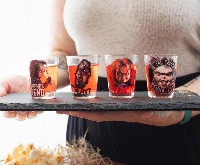 CHILD'S PLAY CHUCKY 2-OUNCE MINI SHOT GLASSES | SET OF 4