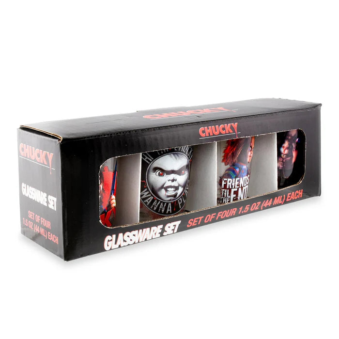 CHILD'S PLAY CHUCKY 2-OUNCE MINI SHOT GLASSES | SET OF 4