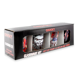 CHILD'S PLAY CHUCKY 2-OUNCE MINI SHOT GLASSES | SET OF 4