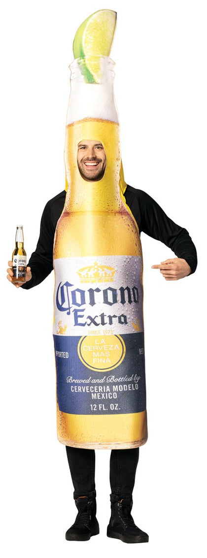 Corona Extra Bottle with Lime on Rim