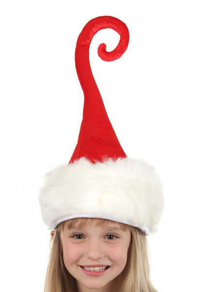 Curly Q Plush Santa Hat