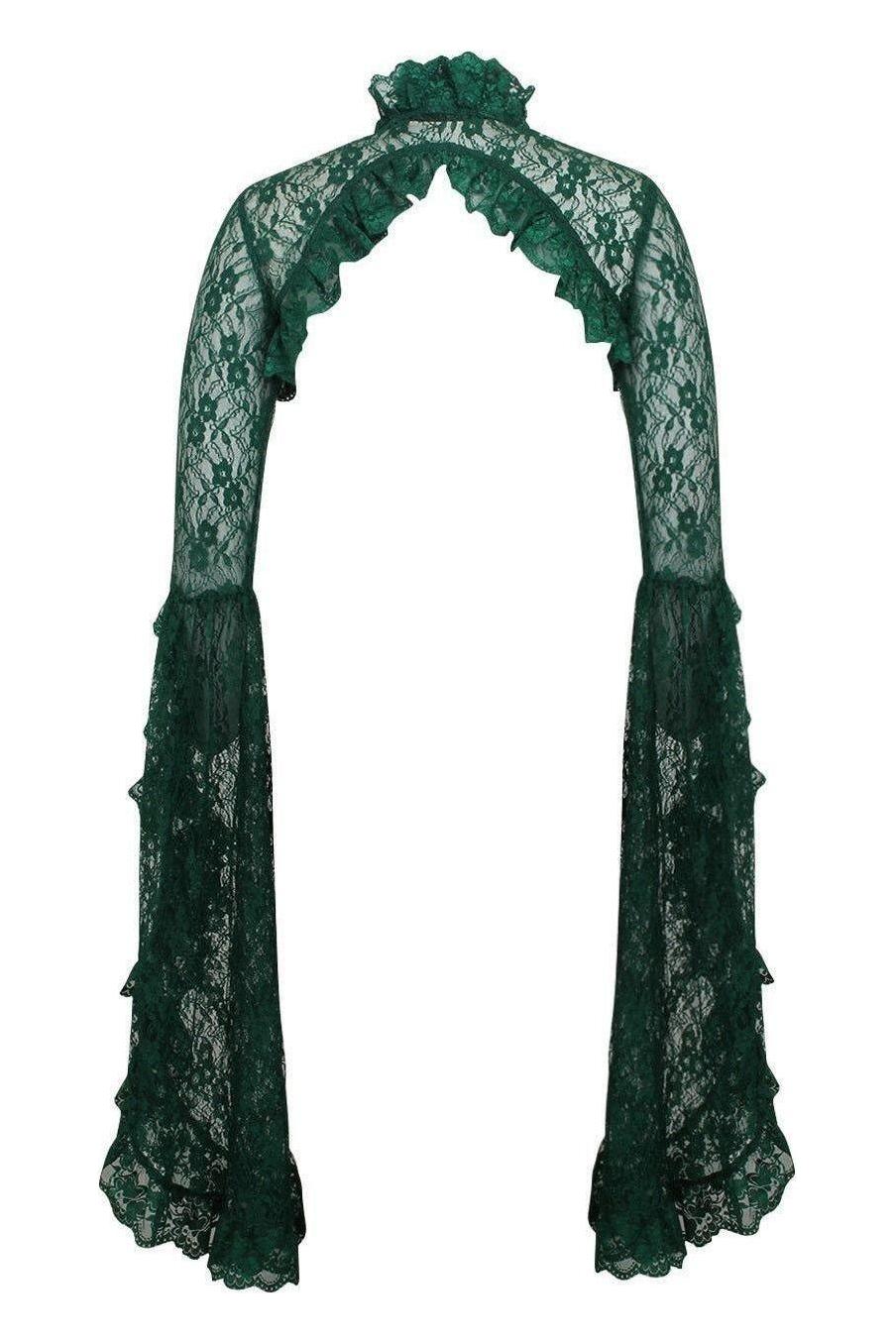 Dark Green Lace Shrug Bolero Jacket